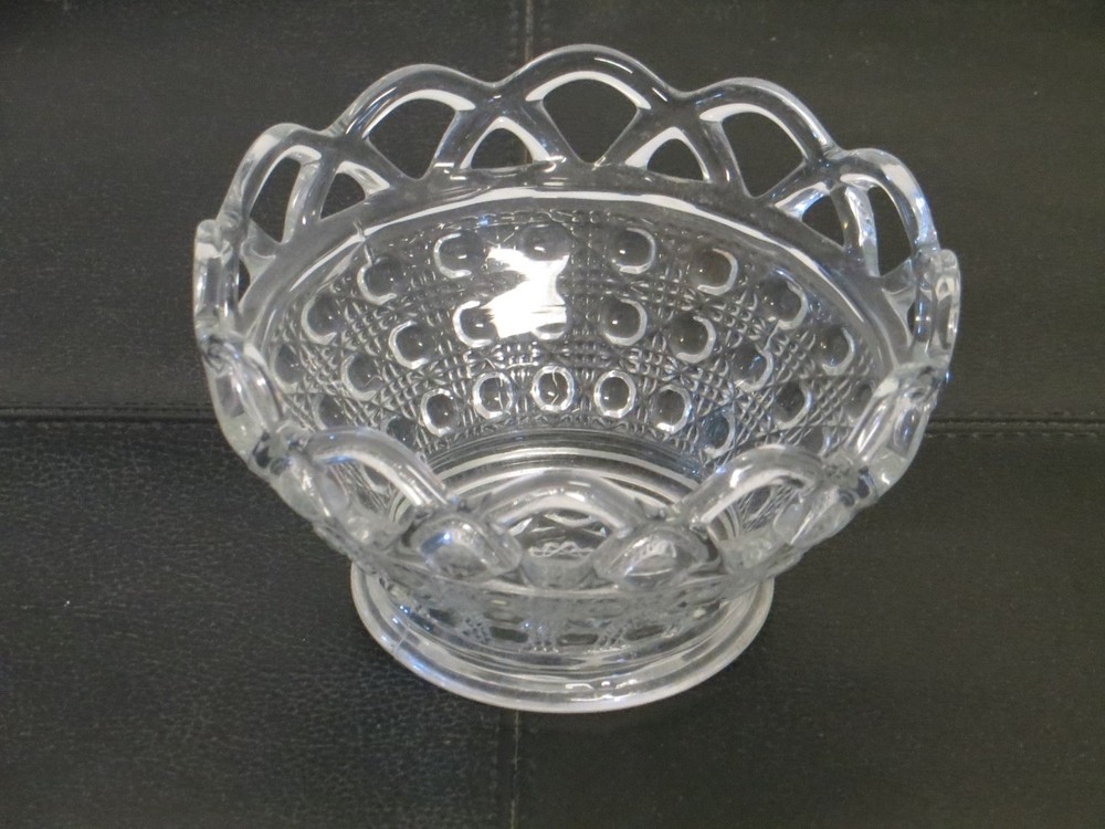 Cut Glass Eyelet Round 5" Candy Dish Bowl