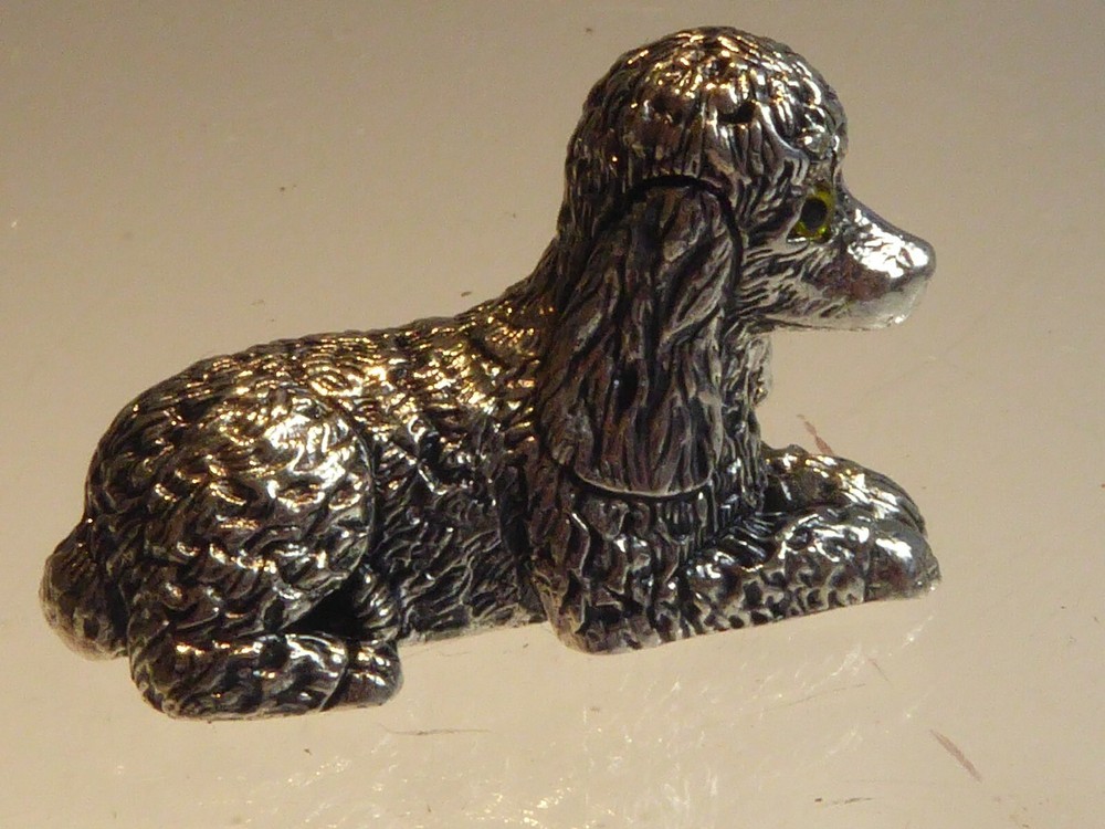 PAIR SOLID SILVER MINIATURE DOGS