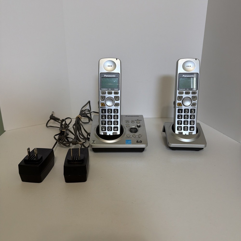 Panasonic KX-TG1031S Cordless Phone System Base + Handset Silver Tested