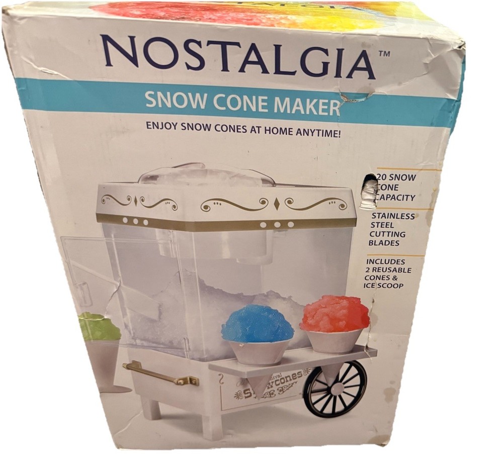 New Nostalgia 160 oz. White Snow Cone Maker