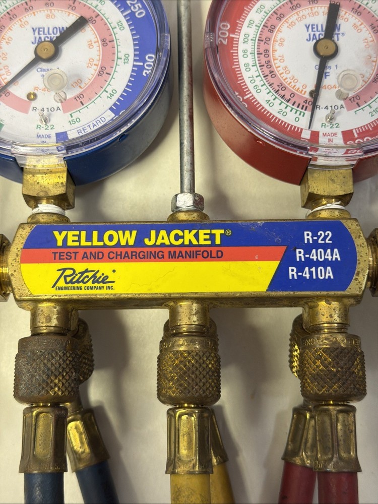 Yellow Jacket Mechanical Manifold Gauge Set, 2-Valve