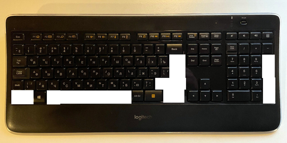 Logitech K800 Keyboard Replacement Keys and Clips / Spares RU / ENG