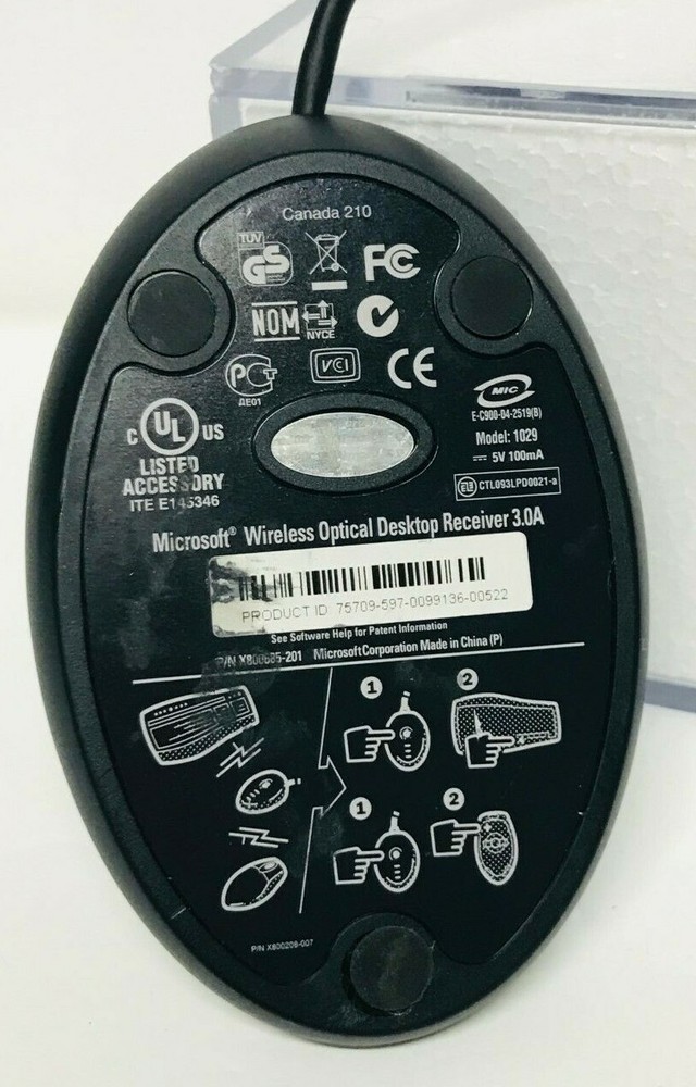MICROSOFT WIRELESS OPTICAL Desktop Receiver 3.0A Model 1029 FREE SHIPPING