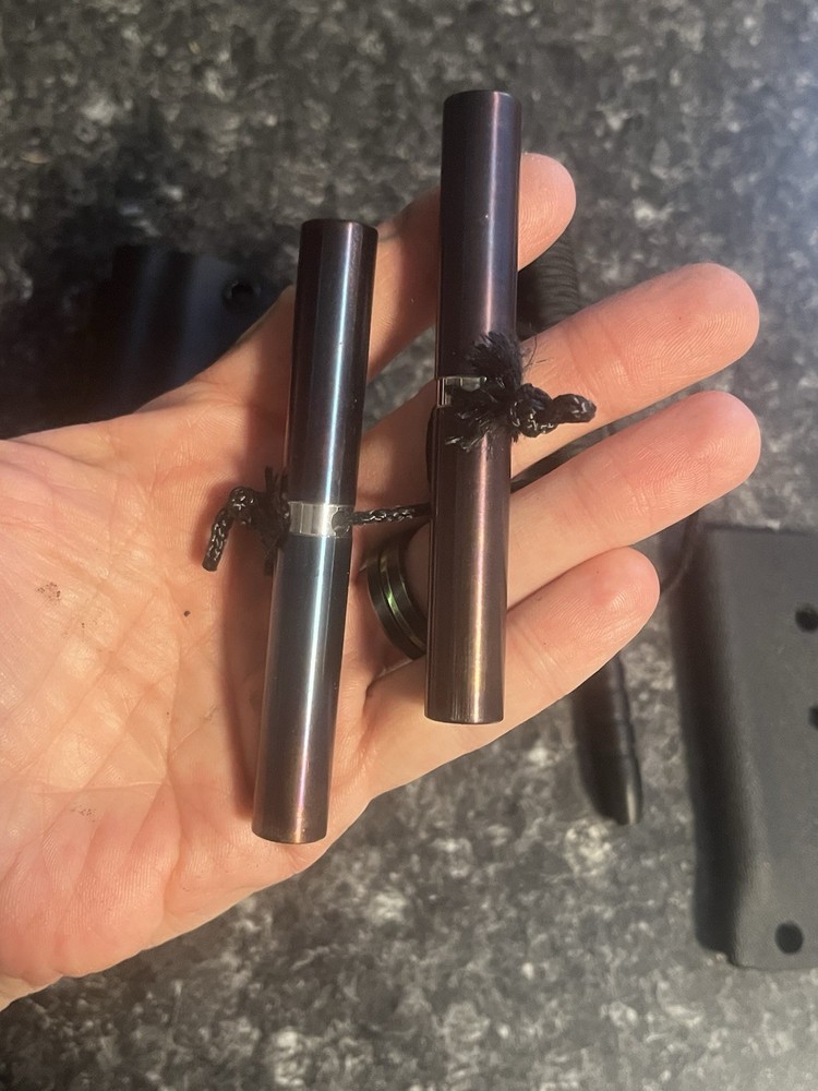 Flamed Steel Handle Garrote With Kydex Sheath