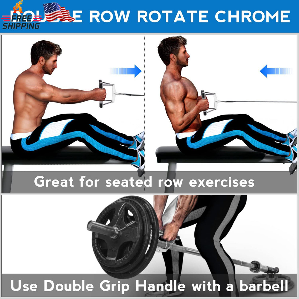 Yes4All Cable Machine Attachment, Double D Handle & Tricep Rope Cable Attachment