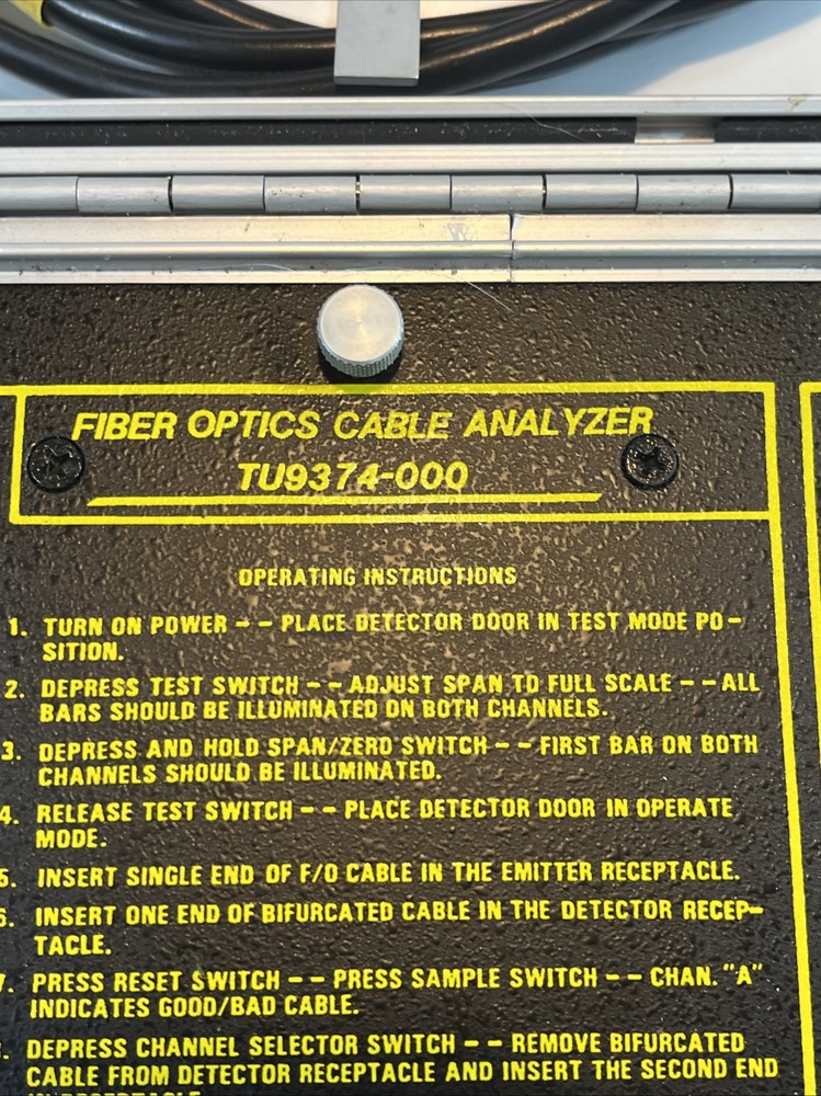 Fiber Optics Cable Analyzer TU9374-000 Diagnostic Systems Corp UNTESTED