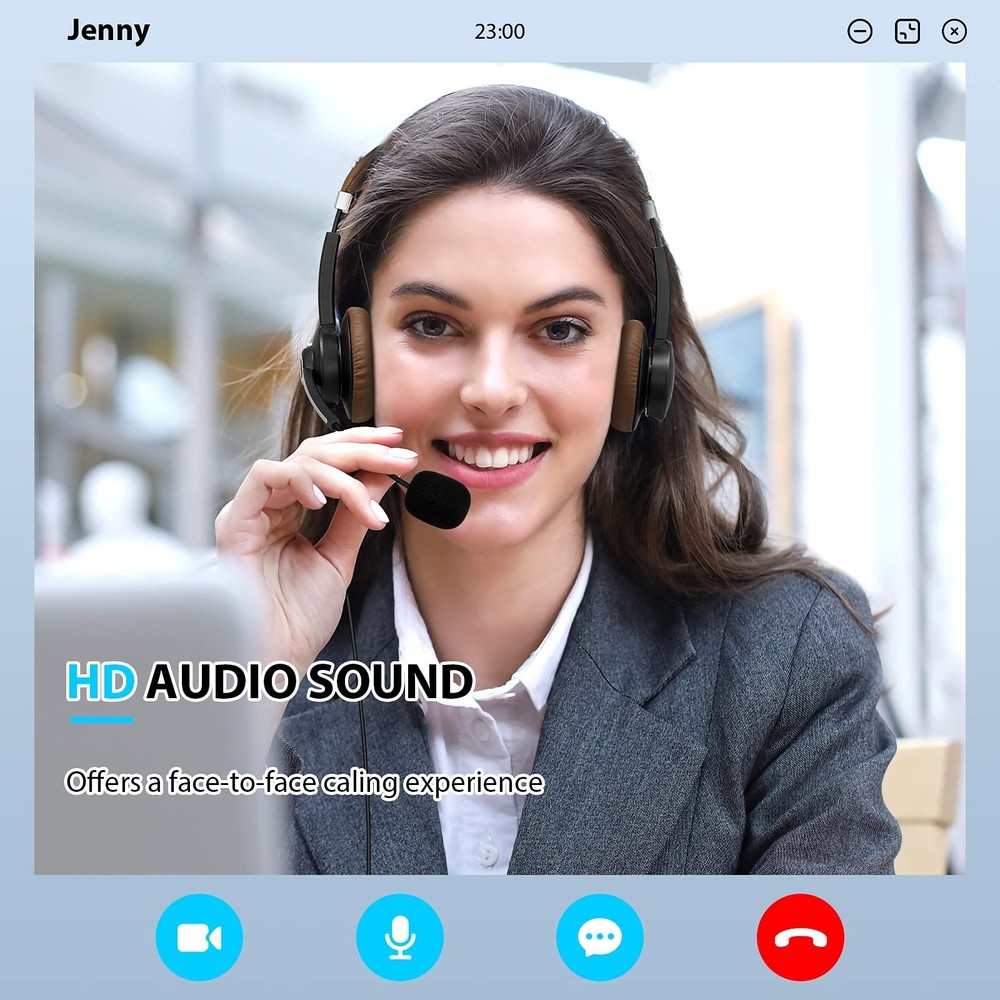 Arama USB Headset with Microphone Noise Cancelling & in-line Call Controls, U...