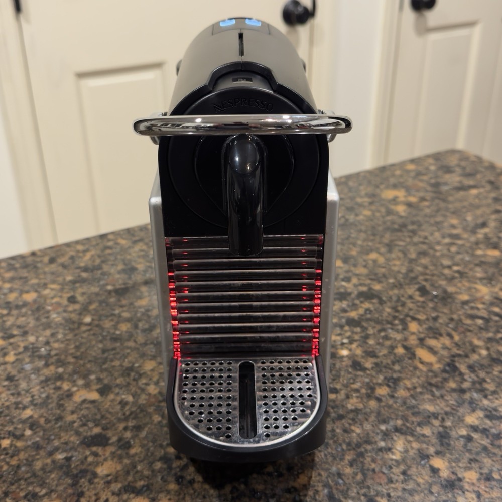 Nespresso Type D60 (Pixie) Coffee Machine Maker Brushed Aluminum/ Black Tested