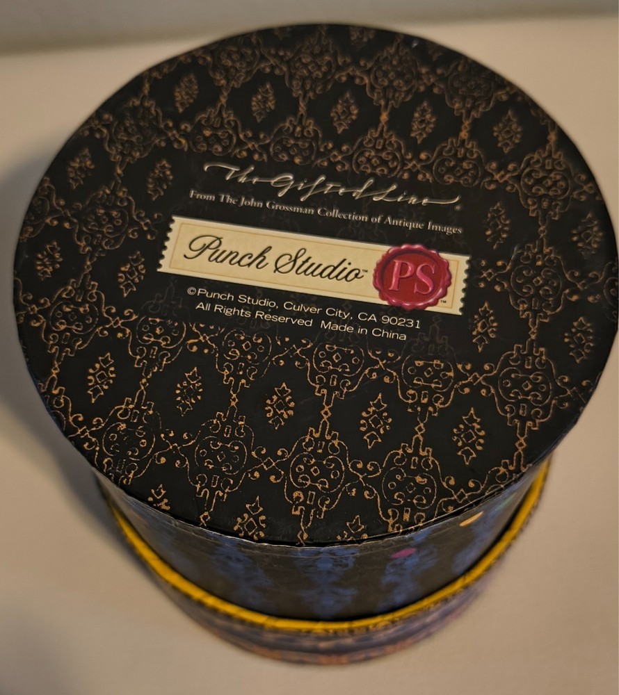 Punch Studio Harlequin trinket storage box round