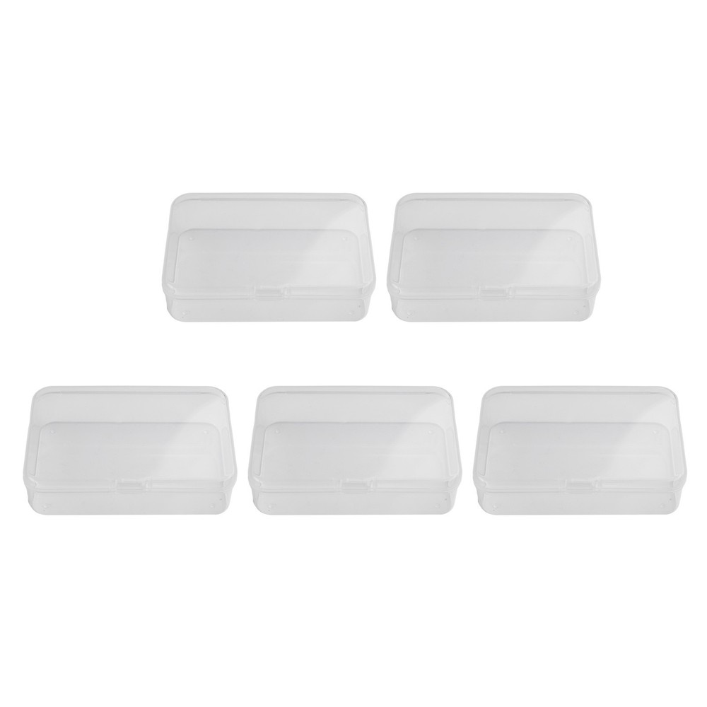 Plastic Box Rectangle Keeper Transparent Crafts Organizer 5pcs Storage