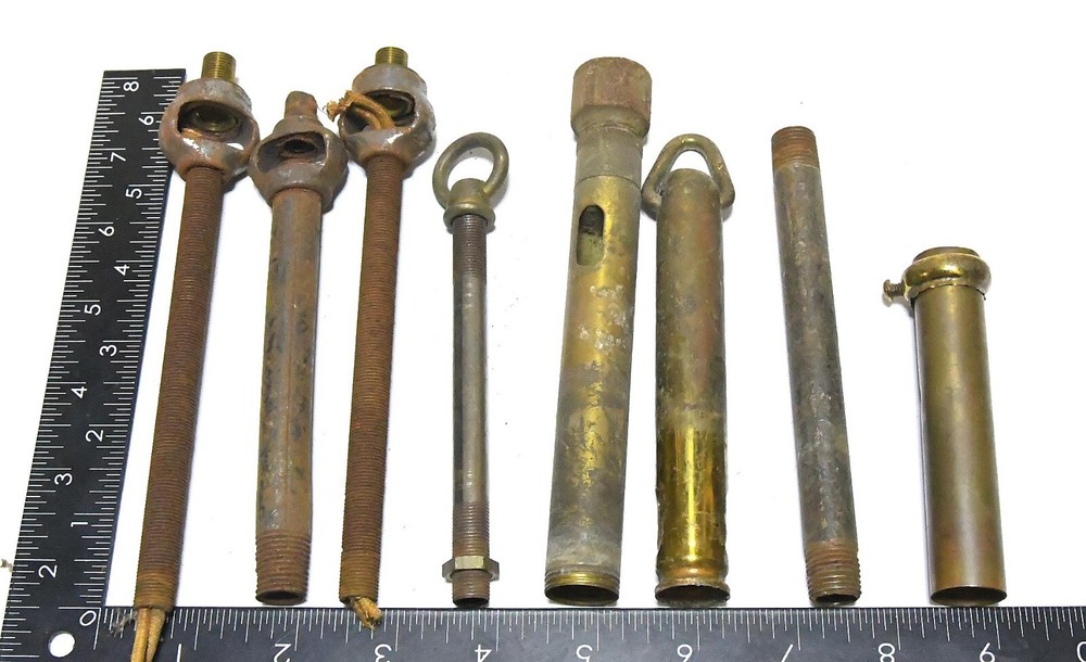 8 VINTAGE VARIOUS SIZE DOWNROD LIGHT PART