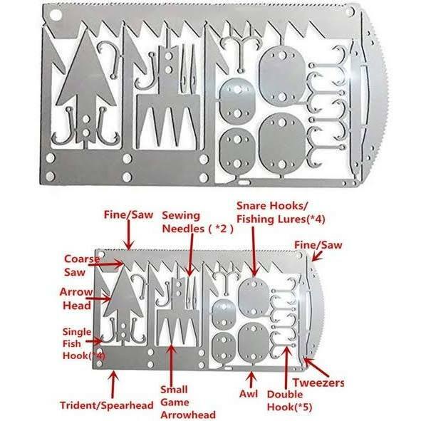 22 in 1 survival card