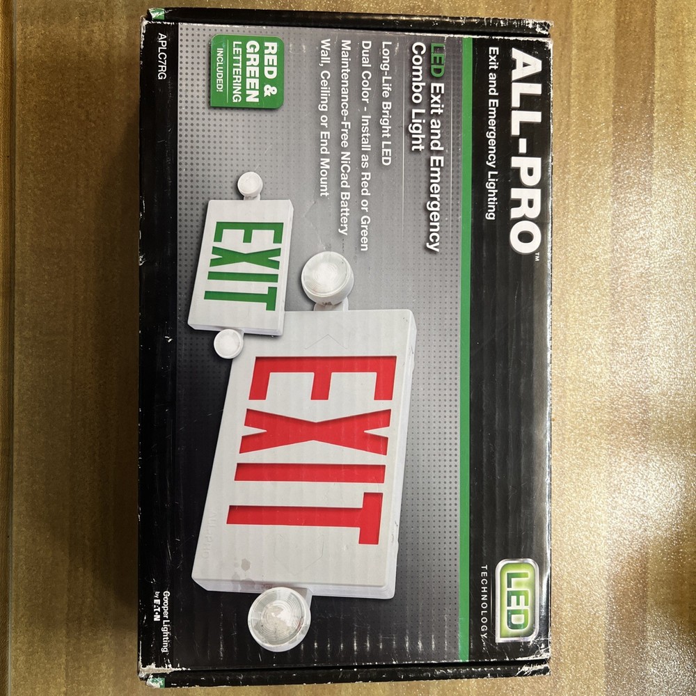 NEW - Exit Emergency Light Hardwired Exit Sign LED Light 2 Color ALL-PRO