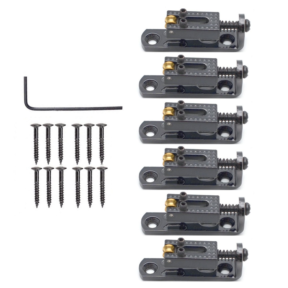 6pcs Single String Roller Saddle Guitar Bridge for cigar box banjo Black C