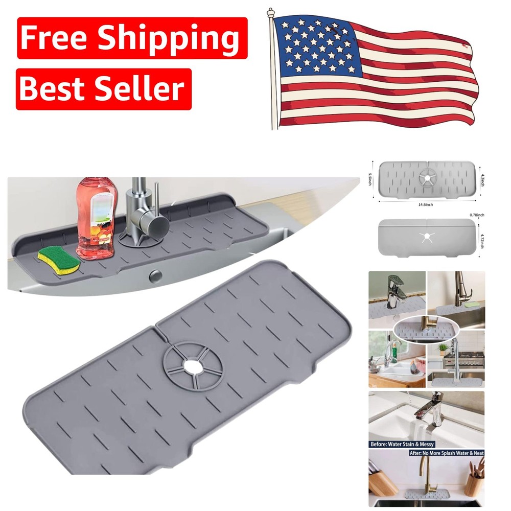 Reusable Silicone Sink Mat - Stylish Drip Protector for Kitchen & Bathroom