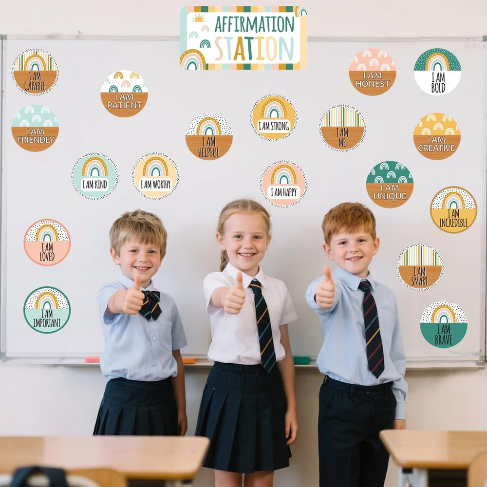 Boho Affirmation Station Bulletin Board Set Positive Boho Classroom Decor for...