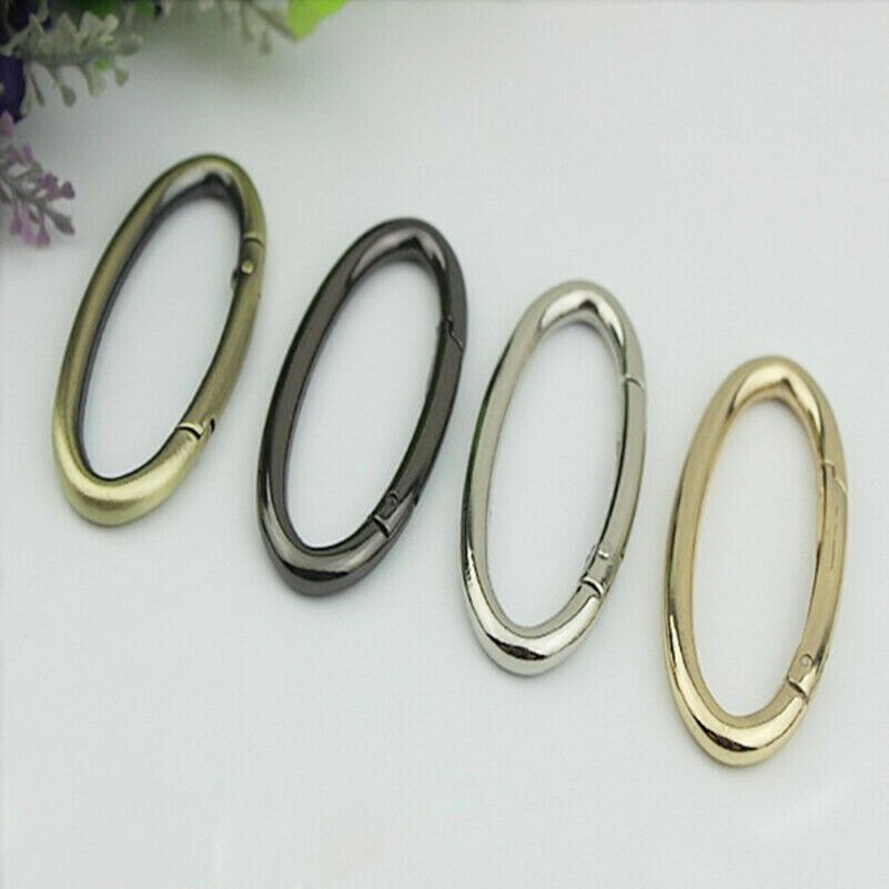 10x Metal Oval Ring Hooks Snap Clasp Keychain Bag Strap Buckle Accessory Durable