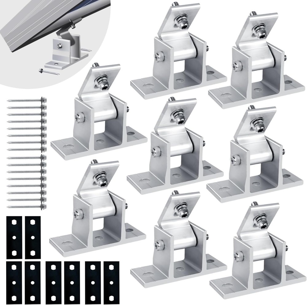 Solar Panel Mounting Brackets, 8PCS Adjustable RV 8PCS, Silver