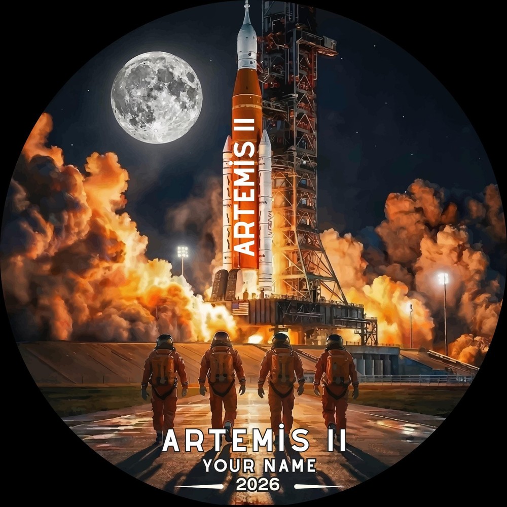 Artemis II Ornament, Personalized Rocket Launch Keepsake