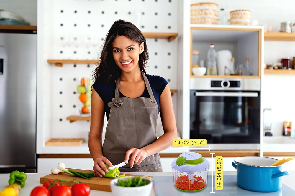 Quickpull Manual Food Chopper: Large 4-Cup Powerful Hand Pull Chopper