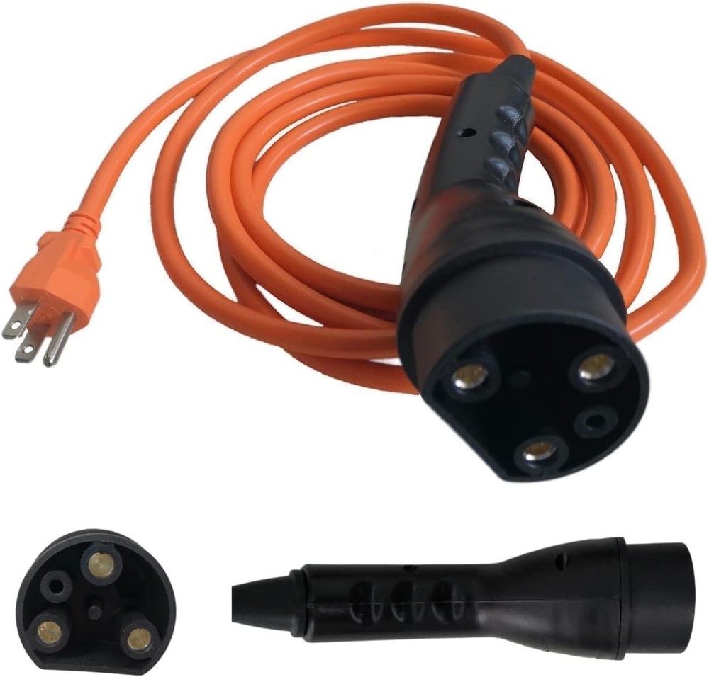 120V Heavy-Duty Orange Charging Cable for Evolution Golf Carts – 16A Safe Power