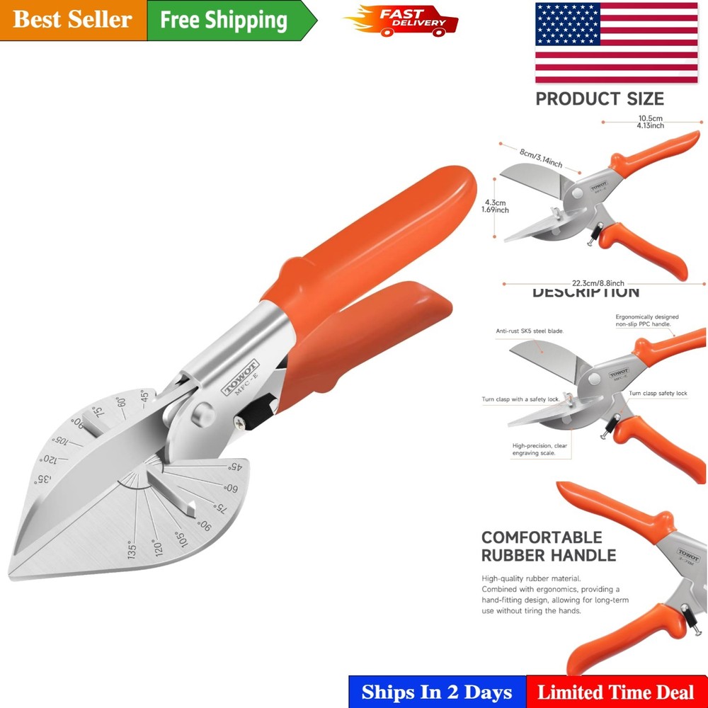 High-Quality Multi-Function Miter Shears: Cut at 45-135° with Ease and Safety