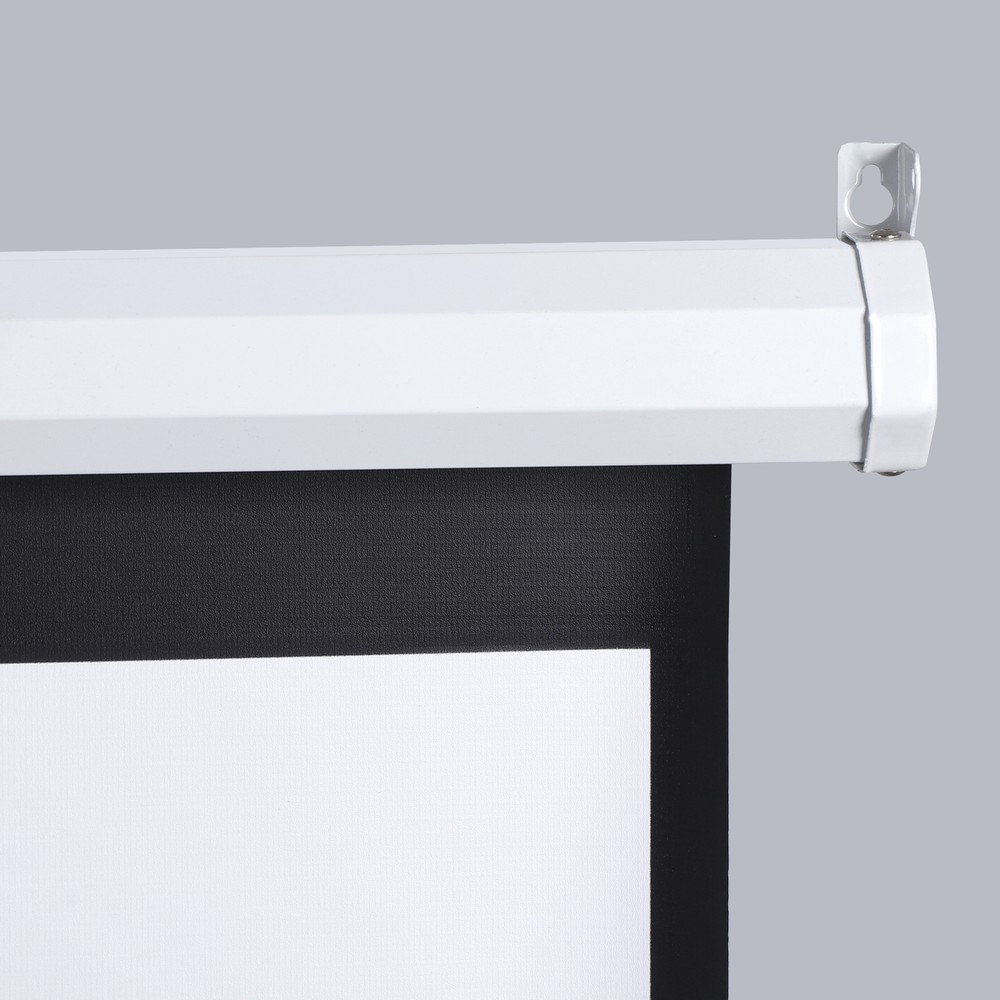 72" 4:3 HD Manual Pull Down Projector Screen Self-Locking for Home Theater White