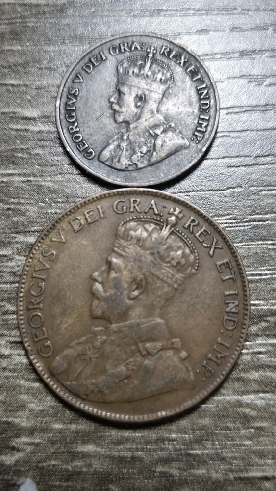 1920 CANADA LARGE CENT & SMALL CENT PR208 *COMBINED SHIP