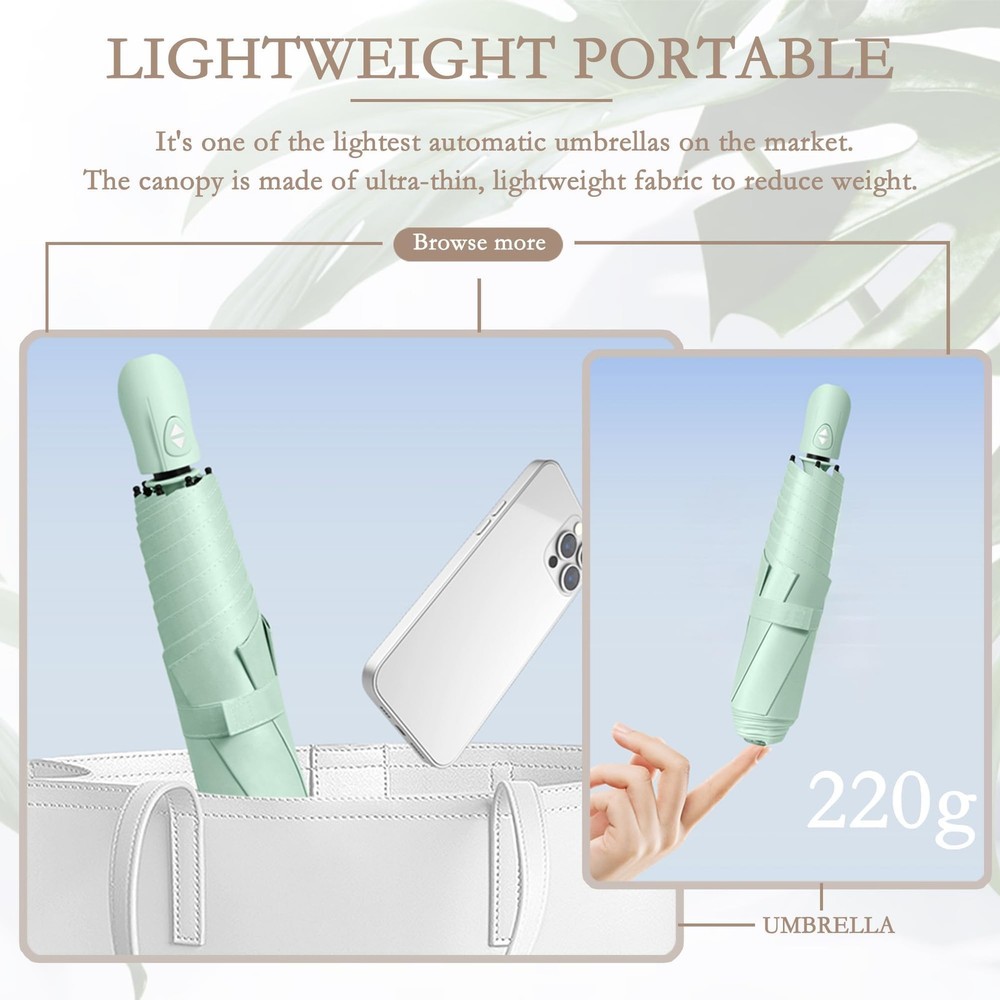Mini Ultra-Lightweight Compact Portable Auto Open/Close 35.4inches, Green