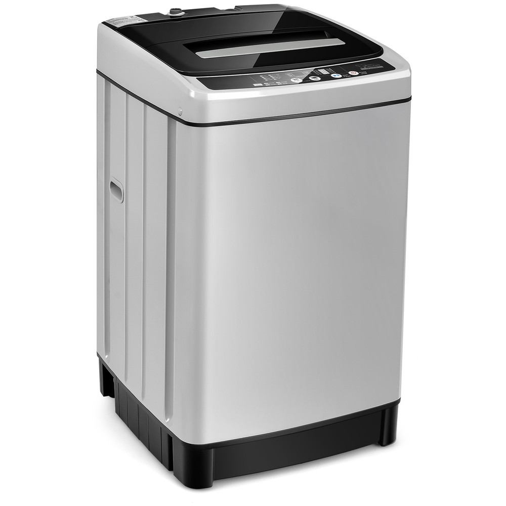 Compact Full-automatic Washing Machine Laundry Washer w/ 11 lbs Capacity Grey