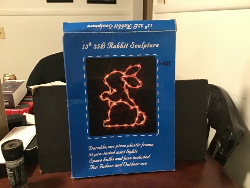 15" Rabiit sculpture with 35 lights