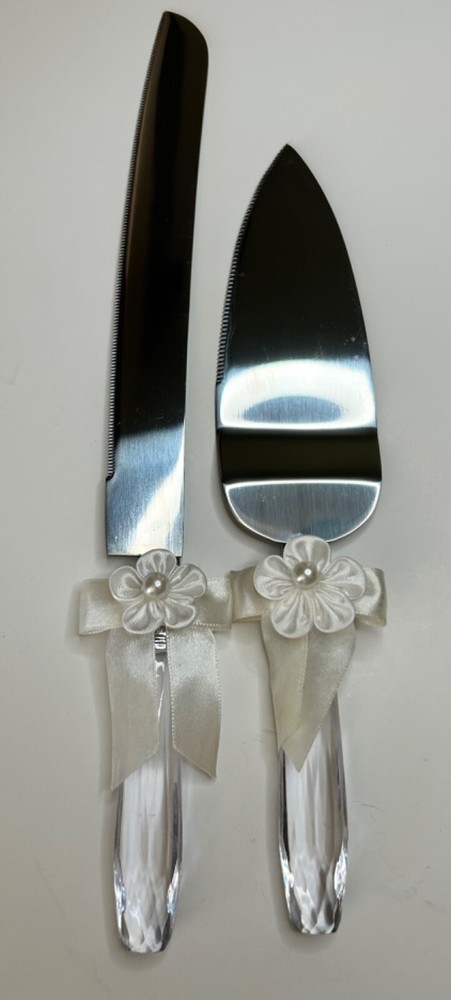 VTG Wedding Cake Knife and Server Set with Acrylic  Handle 2000