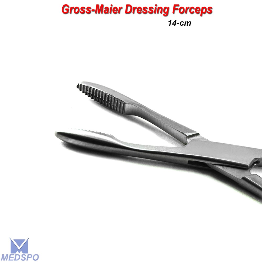 Gross-Maier Dressing Forceps With Lock Atraumatic Serrated Jaws Sponge Forceps
