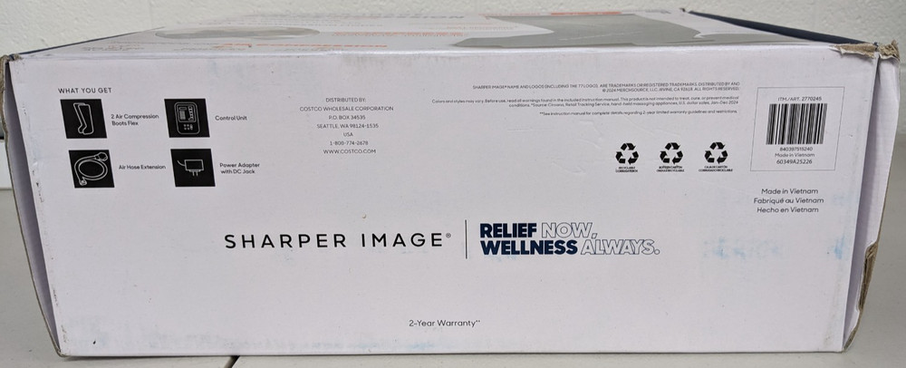 Sharper Image Air Compression Boots Flex Leg Recovery System Small/Medium (Blue)