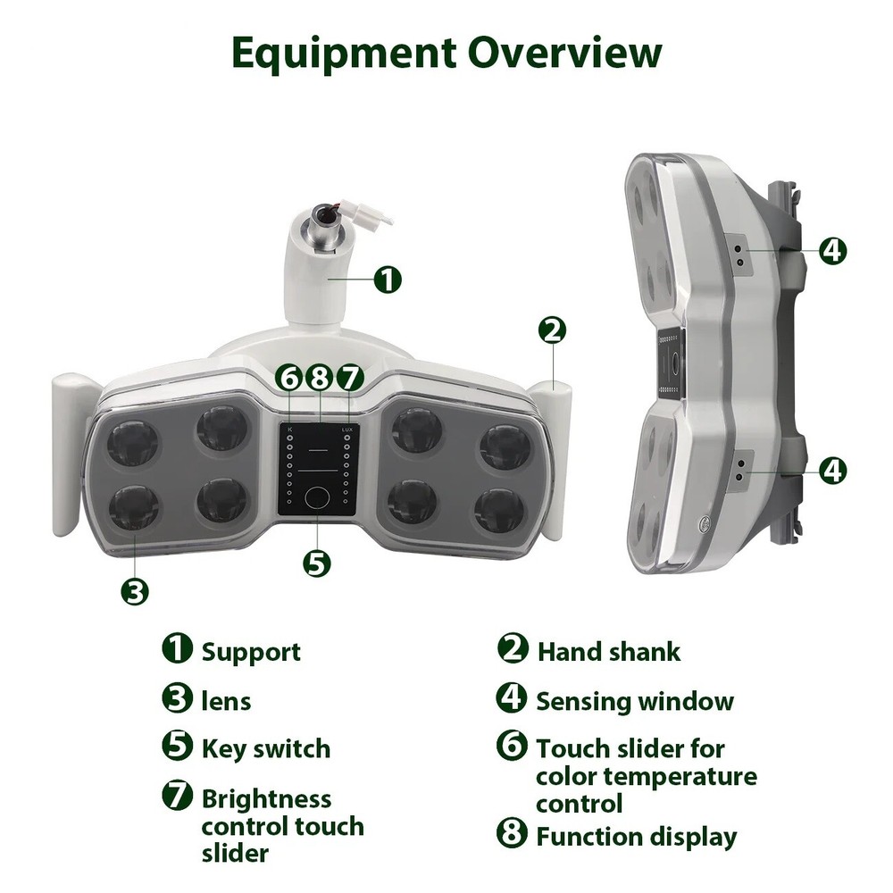 Dental Surgical LED Operation Light Sensor Switch Dual Color Adjustable 22mm