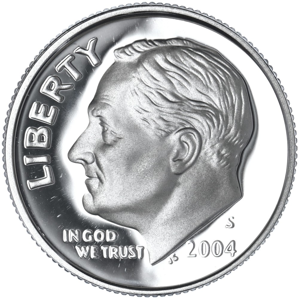2004 S Roosevelt Dime Gem DCam Proof 90% Silver