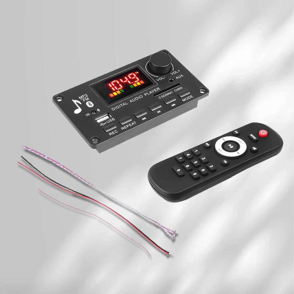 Amplifier Decoder Board 2 x 40W with Bluetooth 5.0, MP3 Player and IR FM Radio,