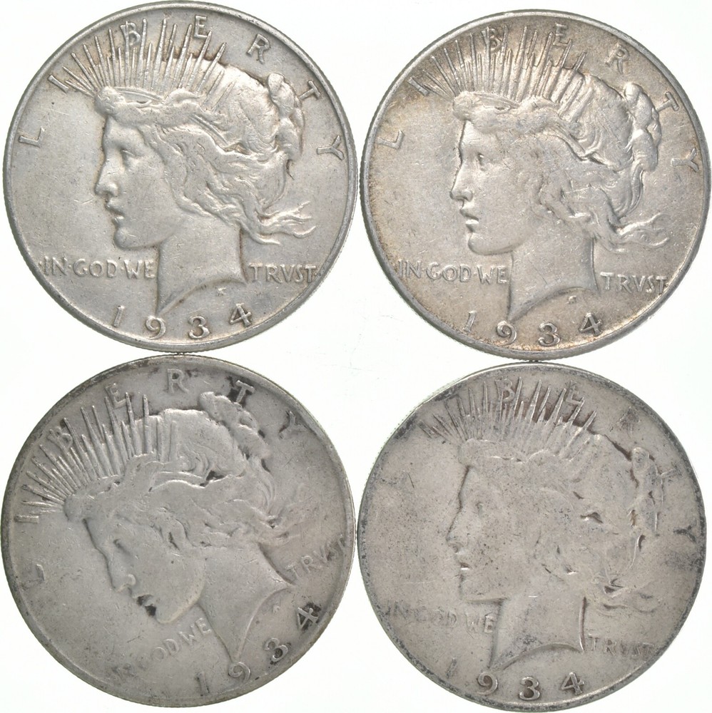 1934-S Peace US Silver Dollar - 90% San Francisco Minted