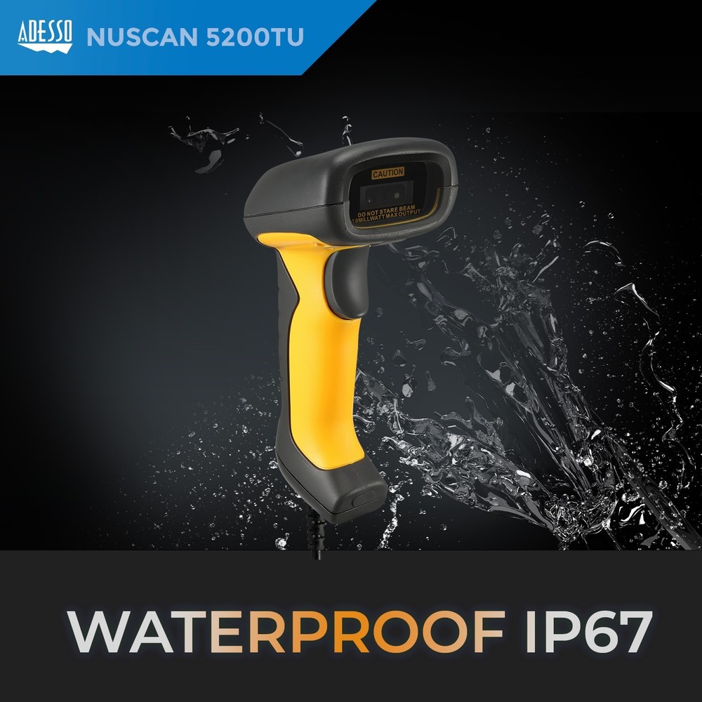 Antimicrobial and Waterproof 2D Barcode Scanner Model NUSCAN5200TU