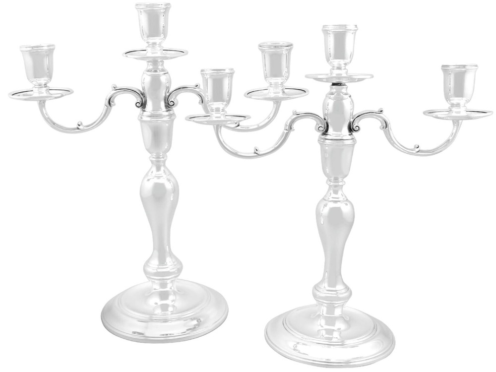 Vintage Sterling Silver Three Light Candelabra