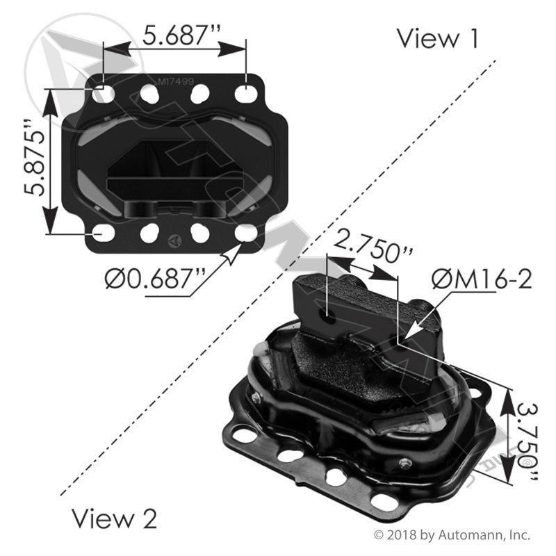 Replaces 12448TBG AUTOMANN PETERBILT REAR ENGINE MOUNT ,  CO