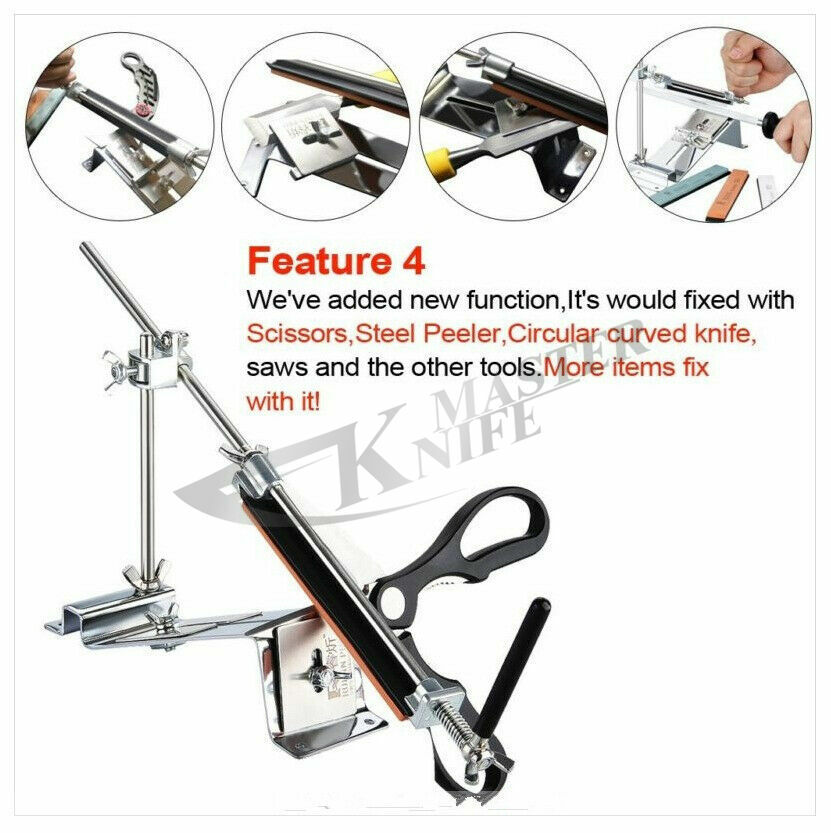 Pro Kitchen Knife Sharpener Sharpening-System Fixed Angle +4 Stone Kit