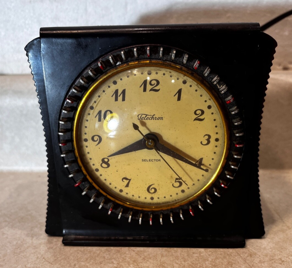 VINTAGE Telechron 8H55  Bakelite Shelf Clock-Timer-Working