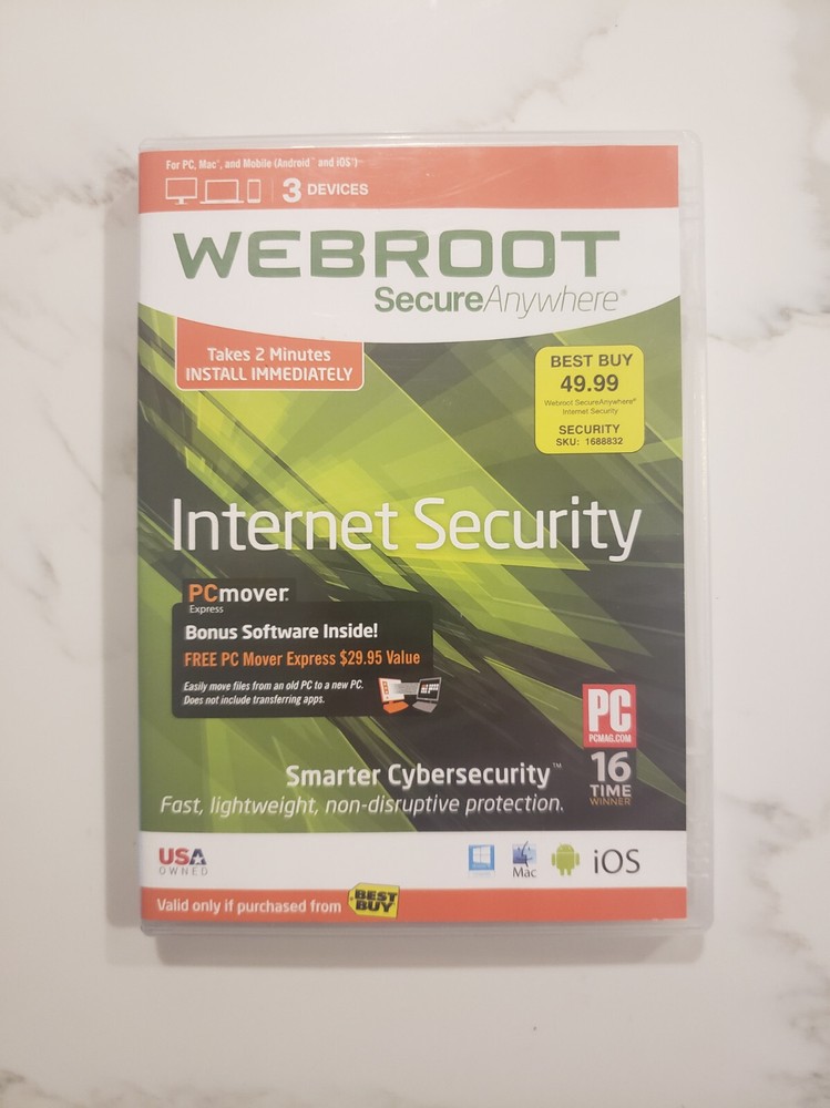 Webroot SecureAnywhere Internet Security Full Ver. 3 Devices PC/Mac/Mobile 2015