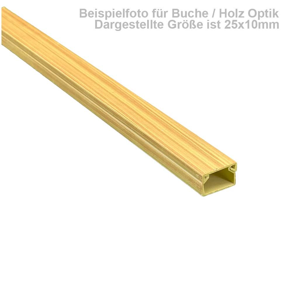 Cable Duct 40x25mm Beech Light Wood Effect Screw Mount 1m Surface Mounted Electrical