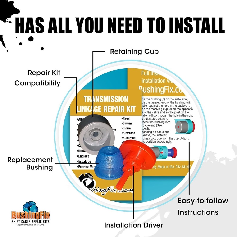 Patented BushingFix Shift Cable Bushing Replacement Kit - Quality You Can Trust