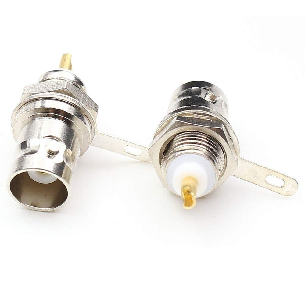 bnafes BNC Chassis Panel Mount Socket Female Jack Solder Type silver