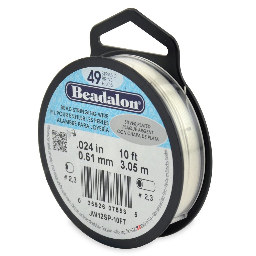 Stringing Wire 49-Strand .024"X10' Silver-Plated