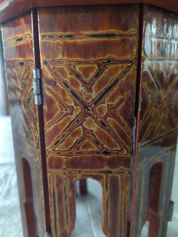 Vintage Handmade Mandalay, Myanmar, Folding Side Table, 12"