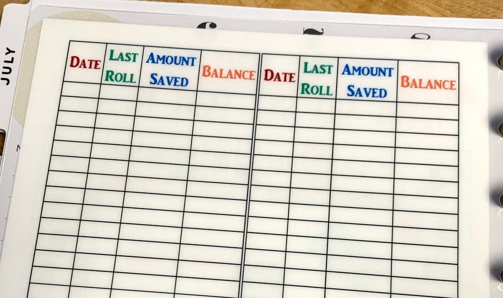 Savopoly Money Savings Two Sided Dashboard Insert for use with HAPPY Planner